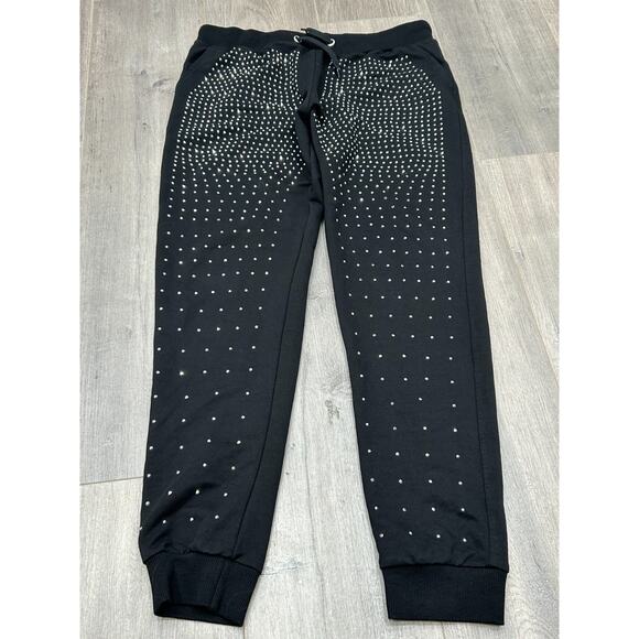 Alexander Wang Womens Jogger Pants High Rise Rhinestone Pockets Black Size XL - Picture 2 of 7